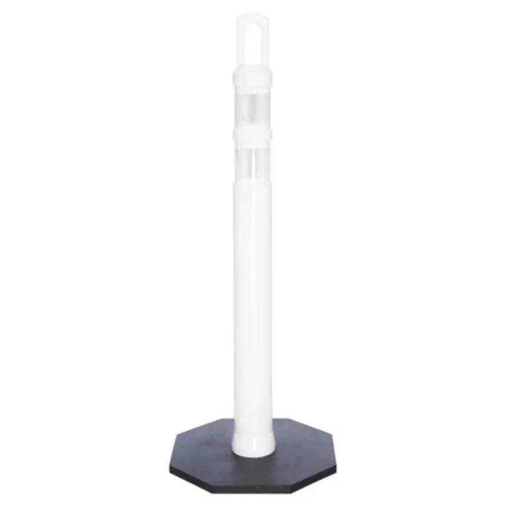 42" JBC Safety Arch Top Traffic Delineator Post Kit - White Post   12 LBS Base