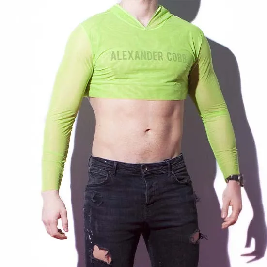 Alexander Cobb Crop Hoody Lime Green