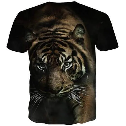 Animal T-shirt Men Tiger T-shirts 3d Black T shirts Funny Harajuku Tshirts Novelty Gothic Tshirts Cool Short Sleeve T shirts