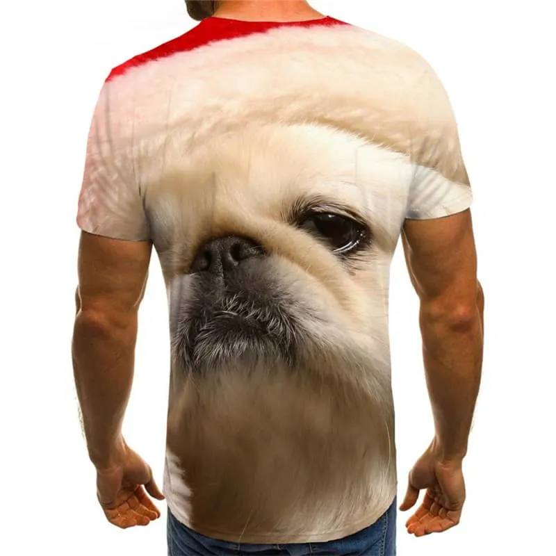 Animal T shirts Men Christmas T-shirts 3d Dog Tshirts Casual Lovely T shirts Funny