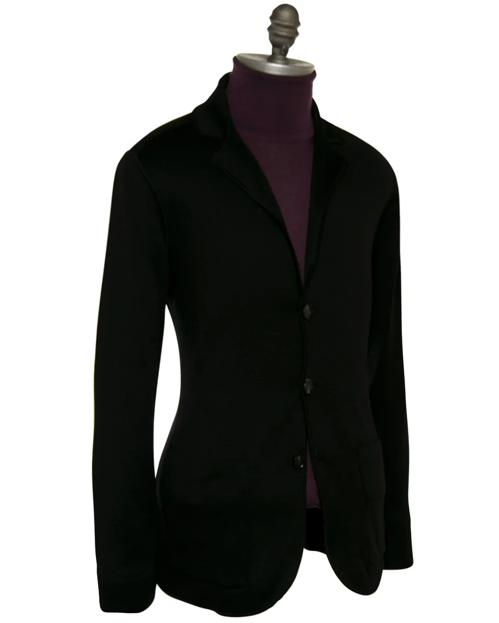 Black Three Button Sweater Jacket