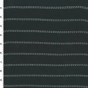 Black/White Stitch Stripe Twill Shirting Fabric