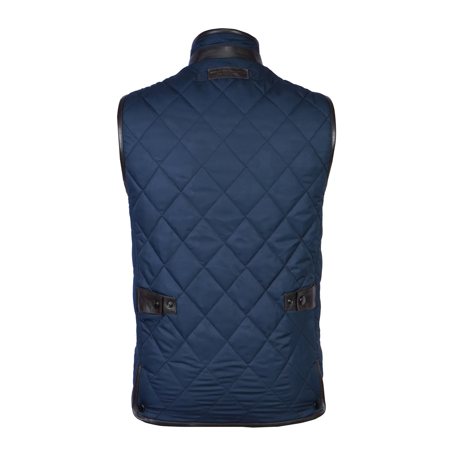 Blue Puffer Jacket With Chest Flap Pocket