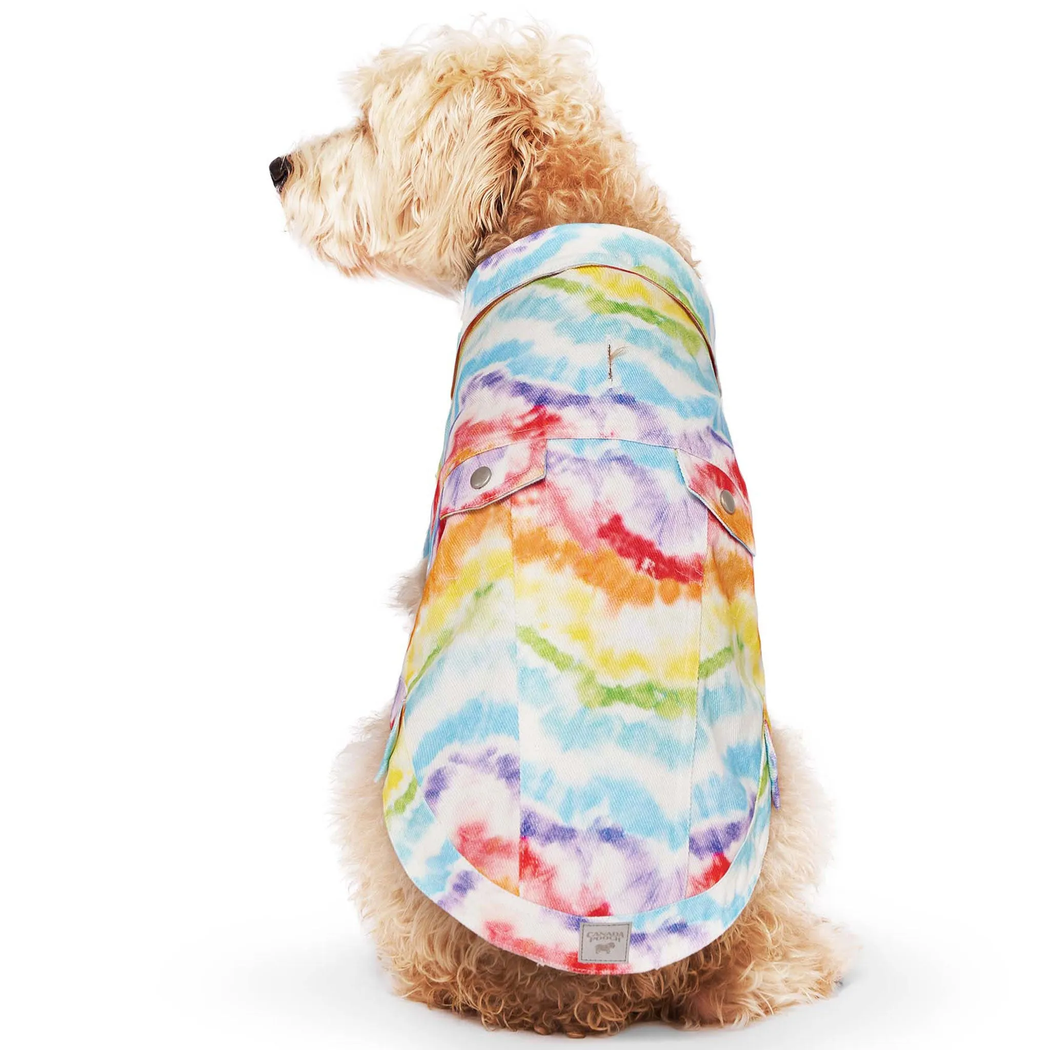 Canada Pooch Downtown Denim Rainbow Dog Vest