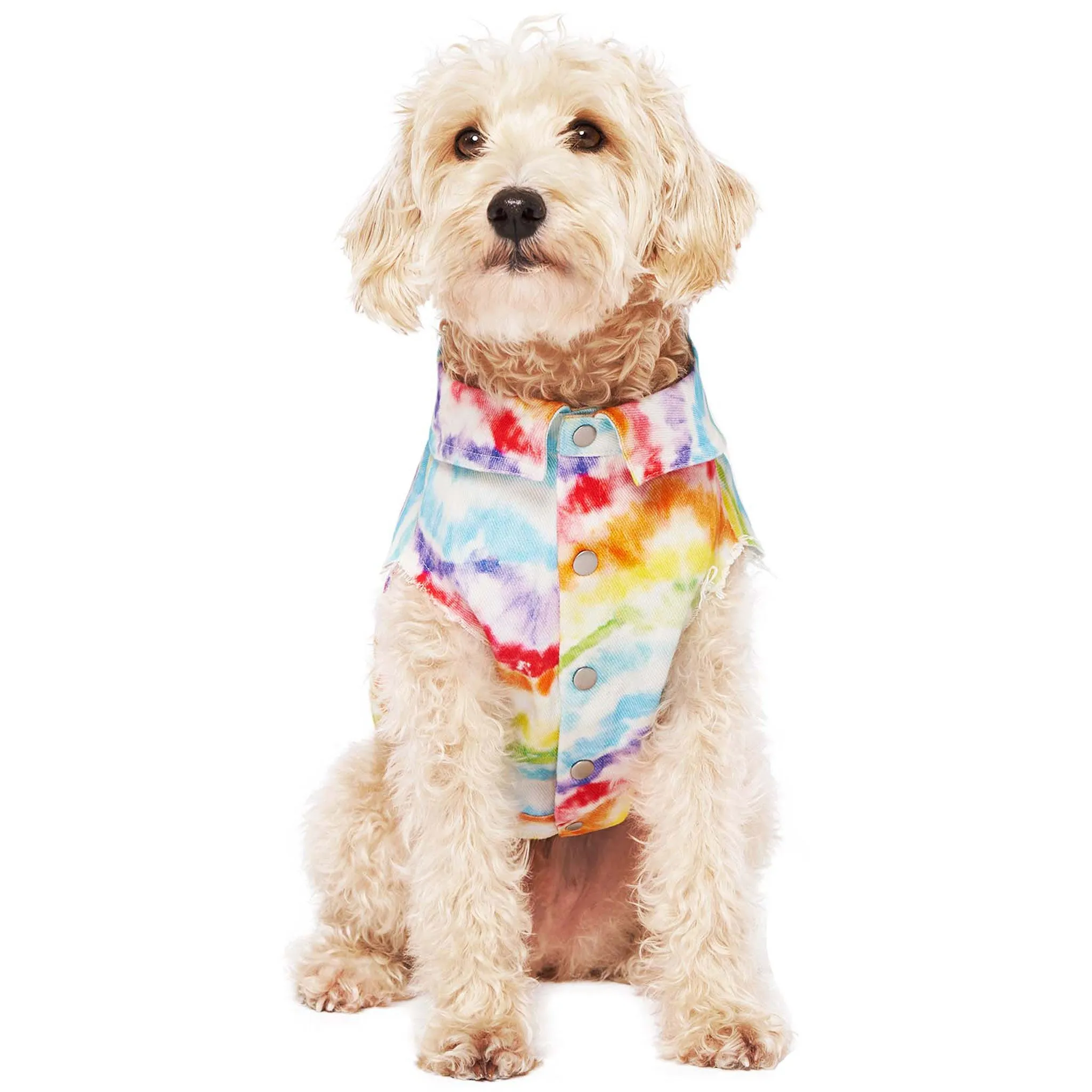 Canada Pooch Downtown Denim Rainbow Dog Vest