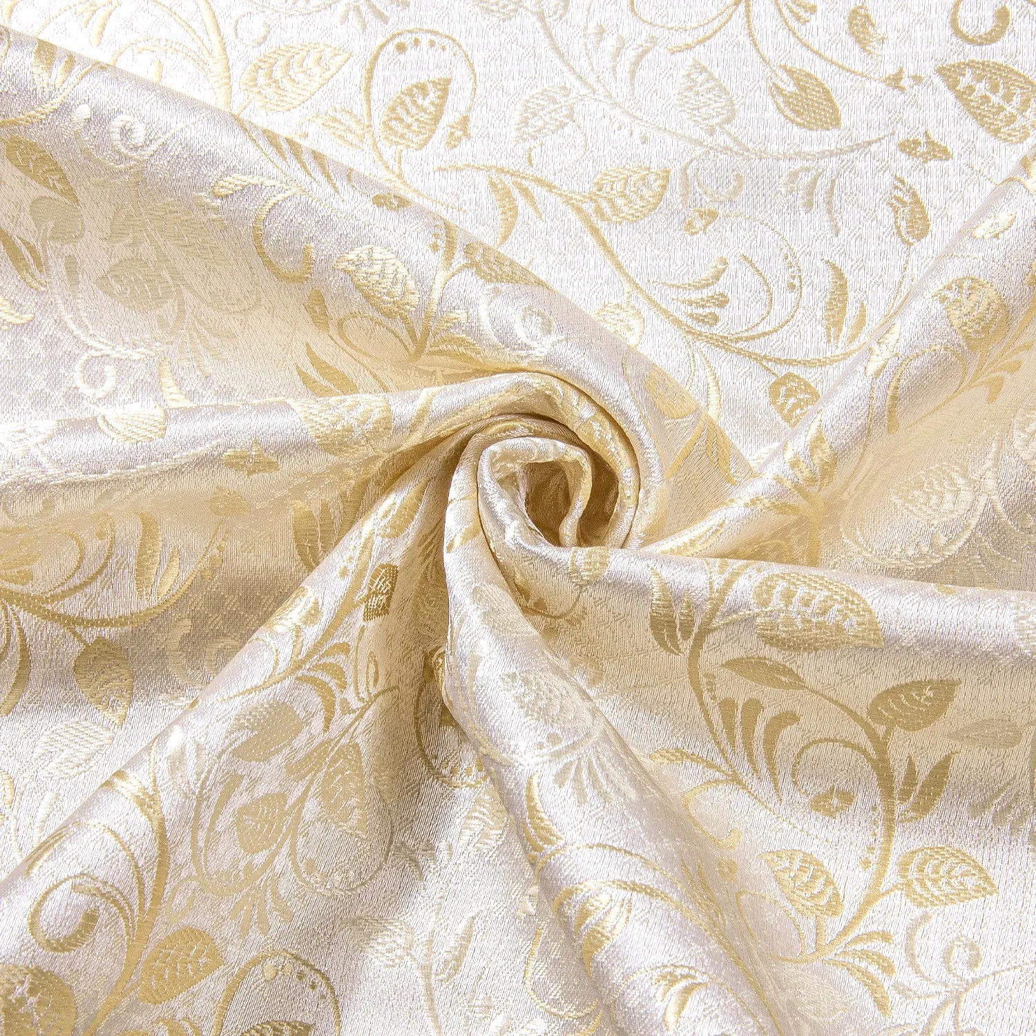 Champagne Gold Flower Silk Men's Shirt