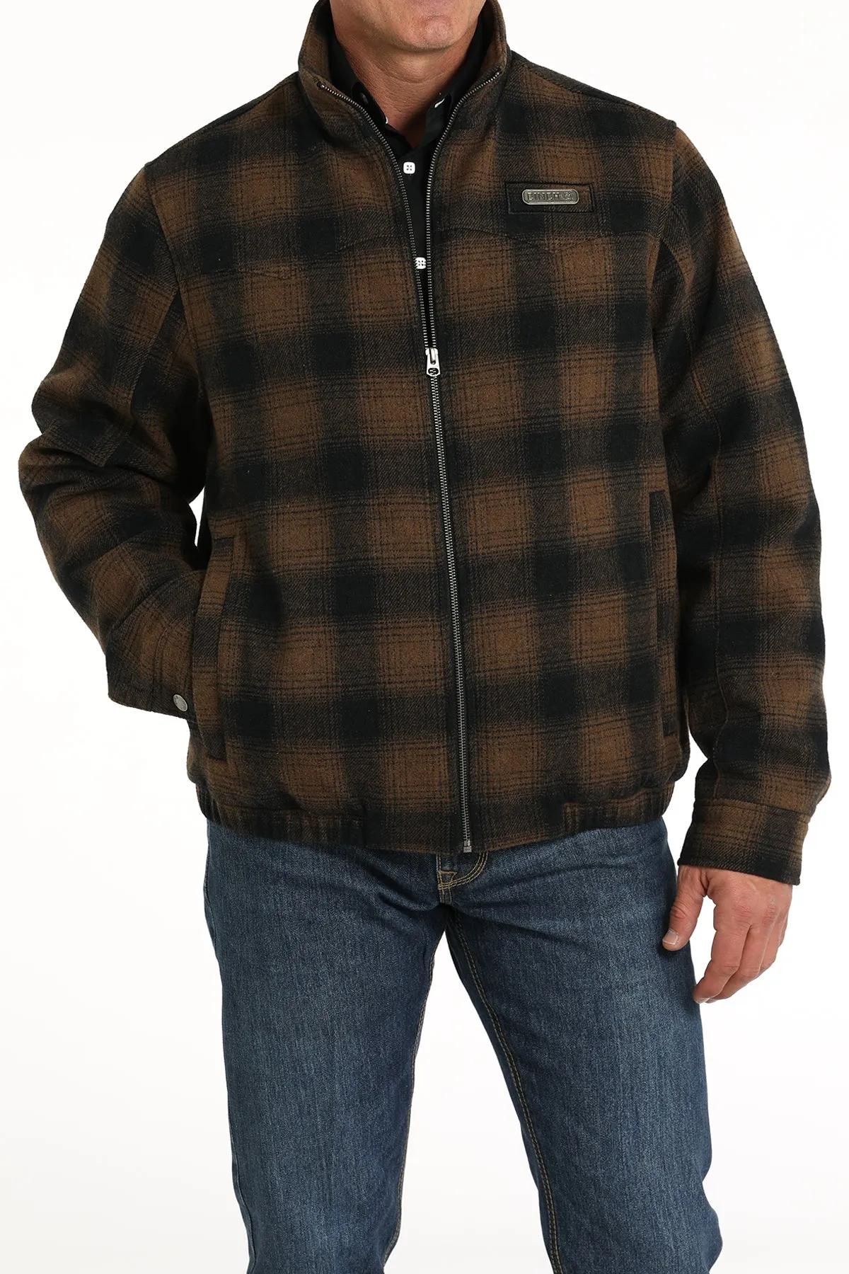 Cinch Men's Brown Plaid Concealed Carry Western Jacket