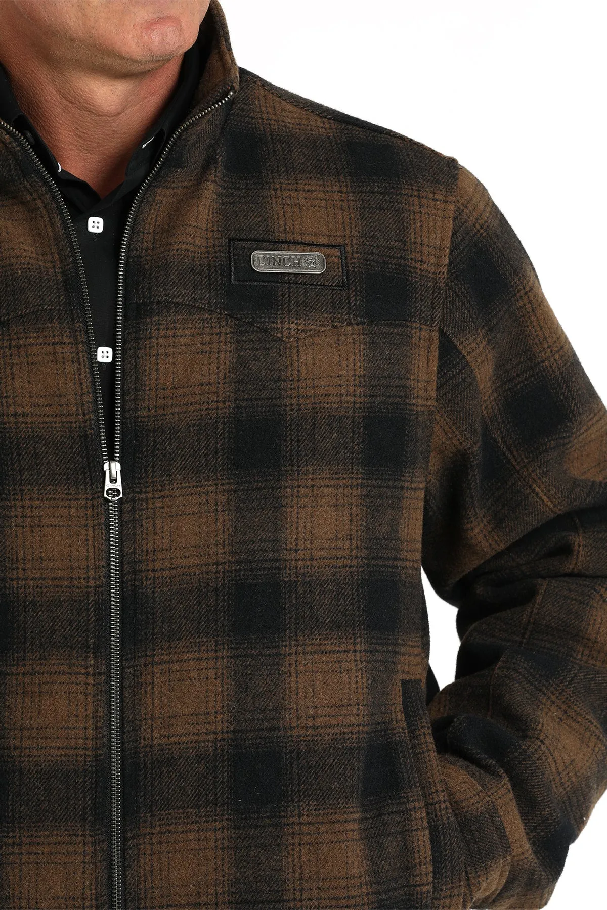 Cinch Men's Brown Plaid Concealed Carry Western Jacket