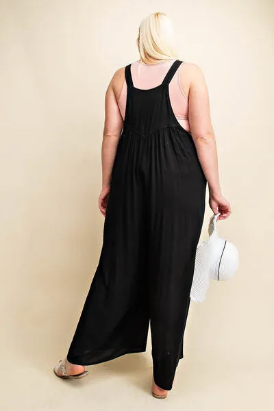 Explore More Collection - Kori America Full Size Sleeveless Ruched Wide Leg Overalls