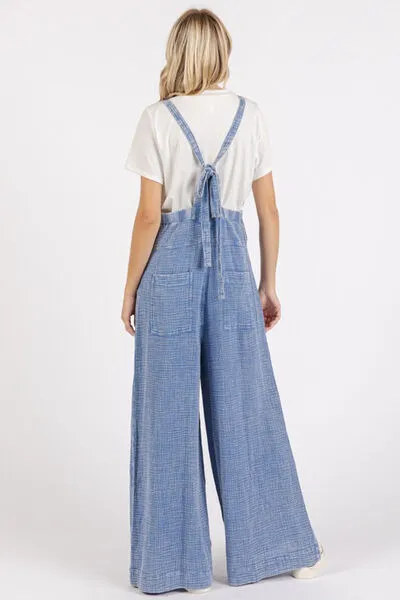 Explore More Collection - Mittoshop Textured Wide Leg Overalls