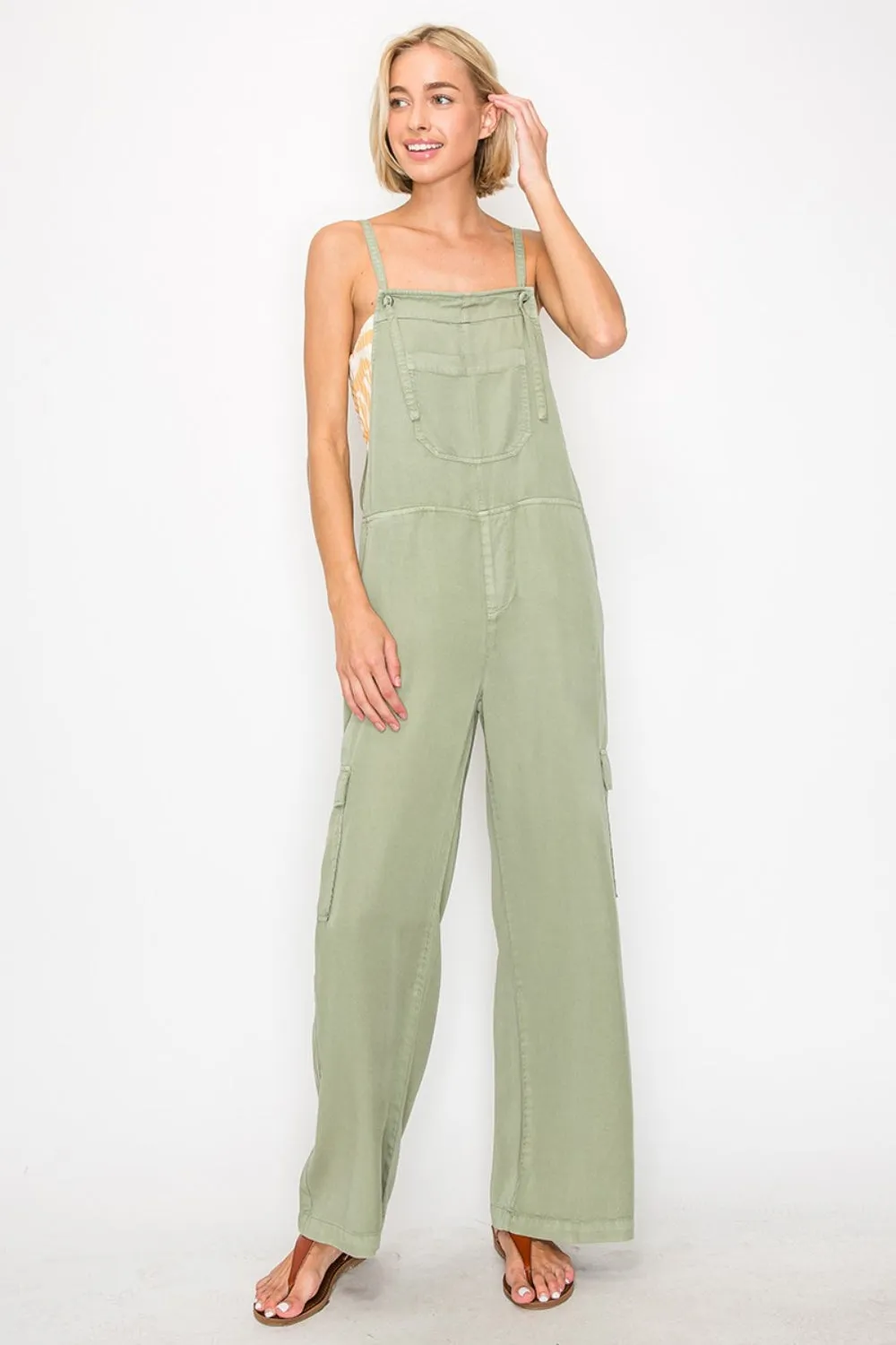 Explore More Collection - RISEN Wide Leg Tencel Overalls