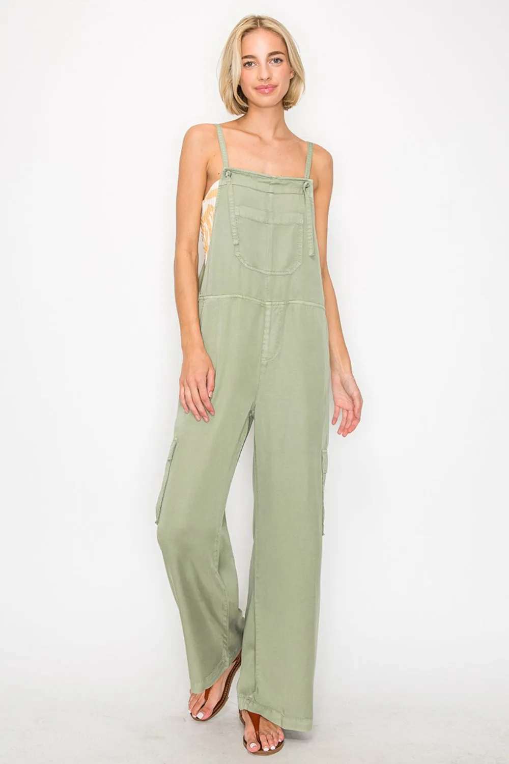 Explore More Collection - RISEN Wide Leg Tencel Overalls