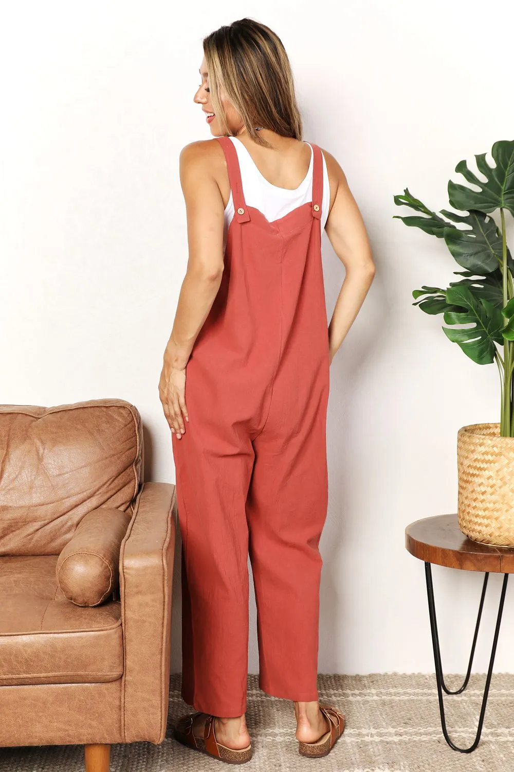 Fall Vibes Wide Leg Overalls with Front Pockets