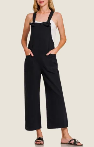 Fawn Black Knot Strap Overalls