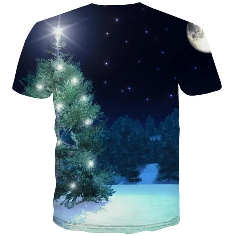 Forest T shirts Men Tree T-shirts 3d Galaxy Tshirt Anime Christmas Tshirt Printed