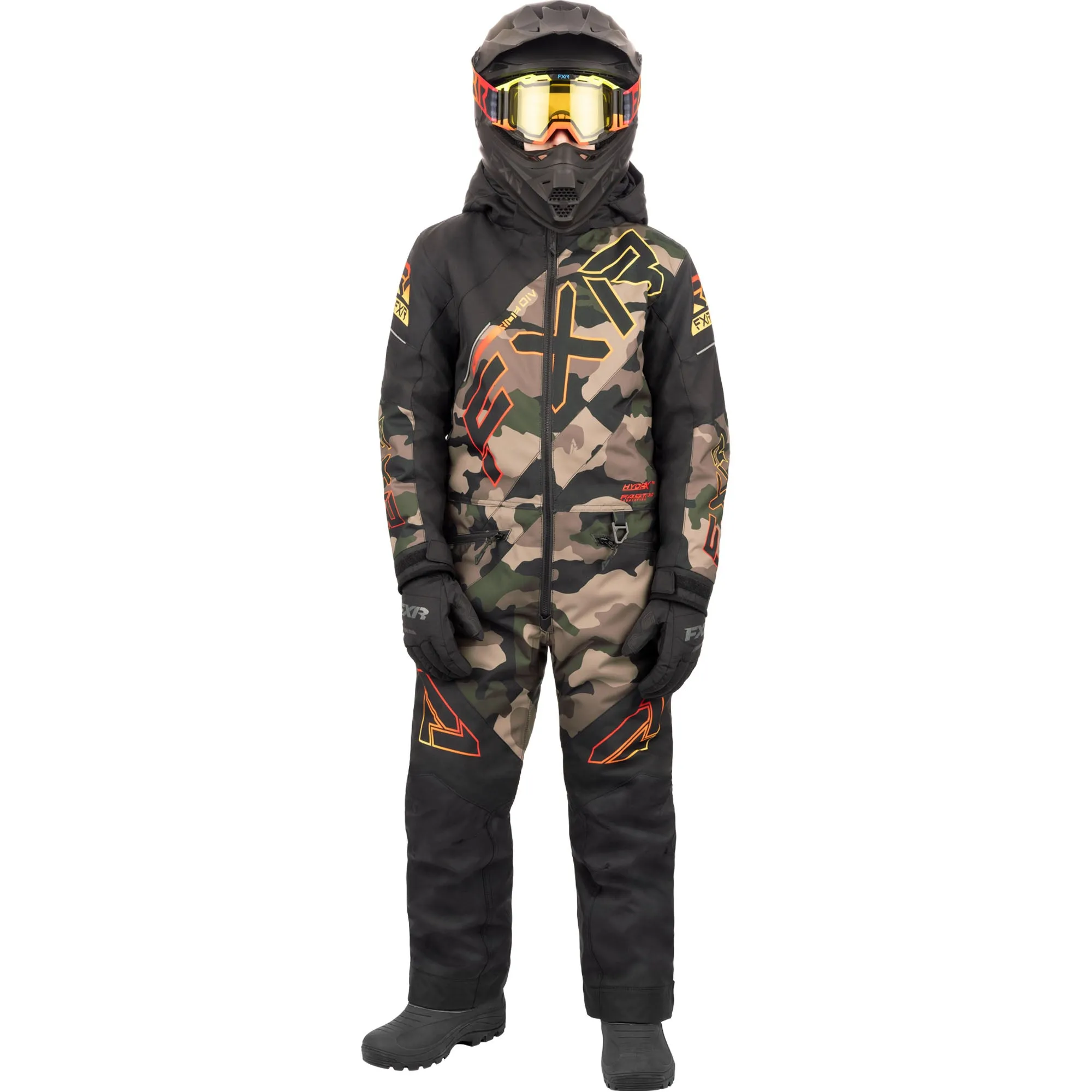 FXR Youth CX Snowmobile Monosuit Army Camo/Black Brown