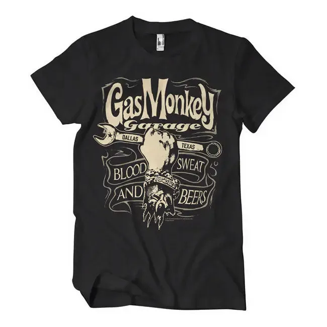 Gas Monkey Garage Wrench Label T-Shirt Black