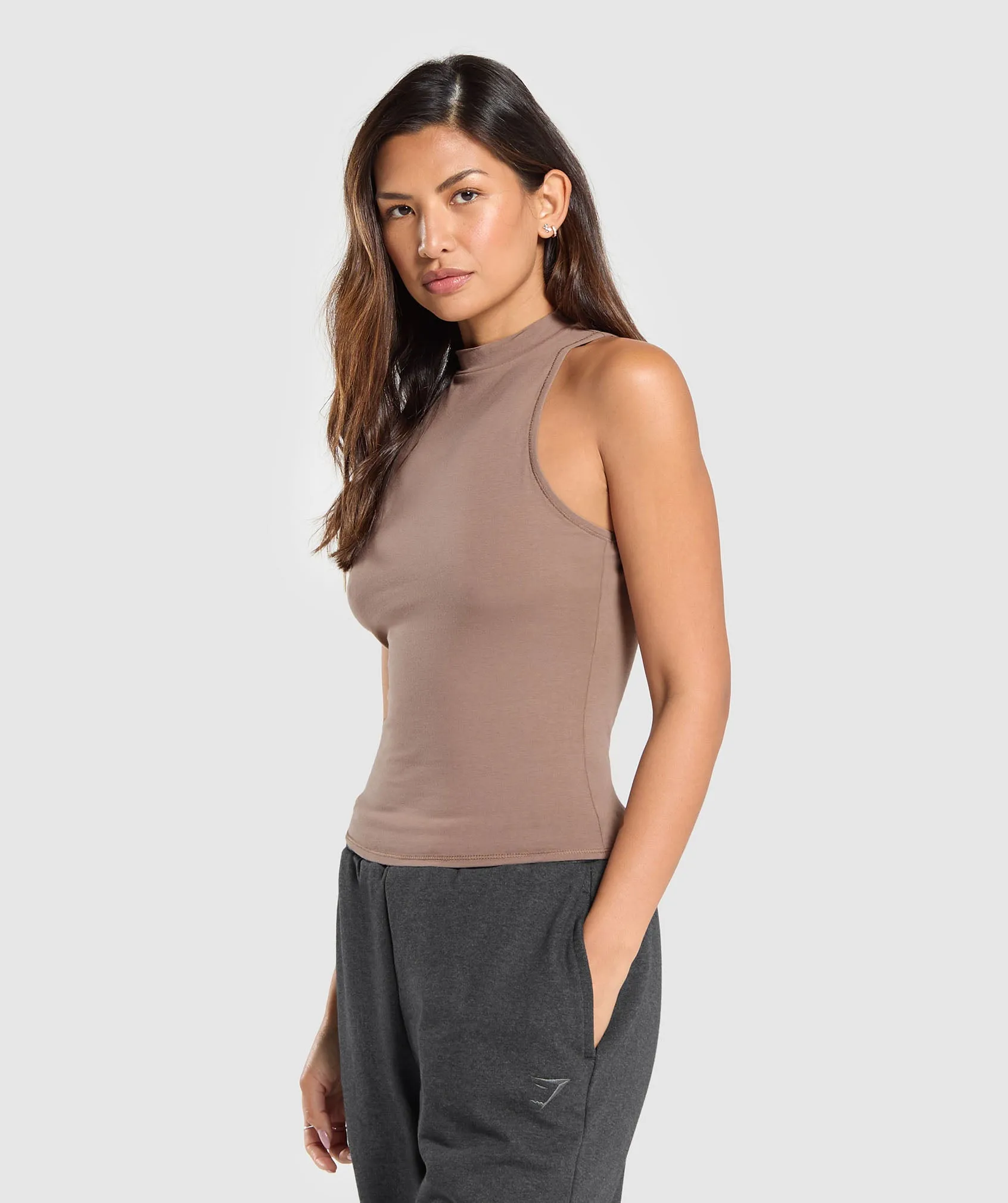 Gymshark Cotton Tank - Mocha Mauve