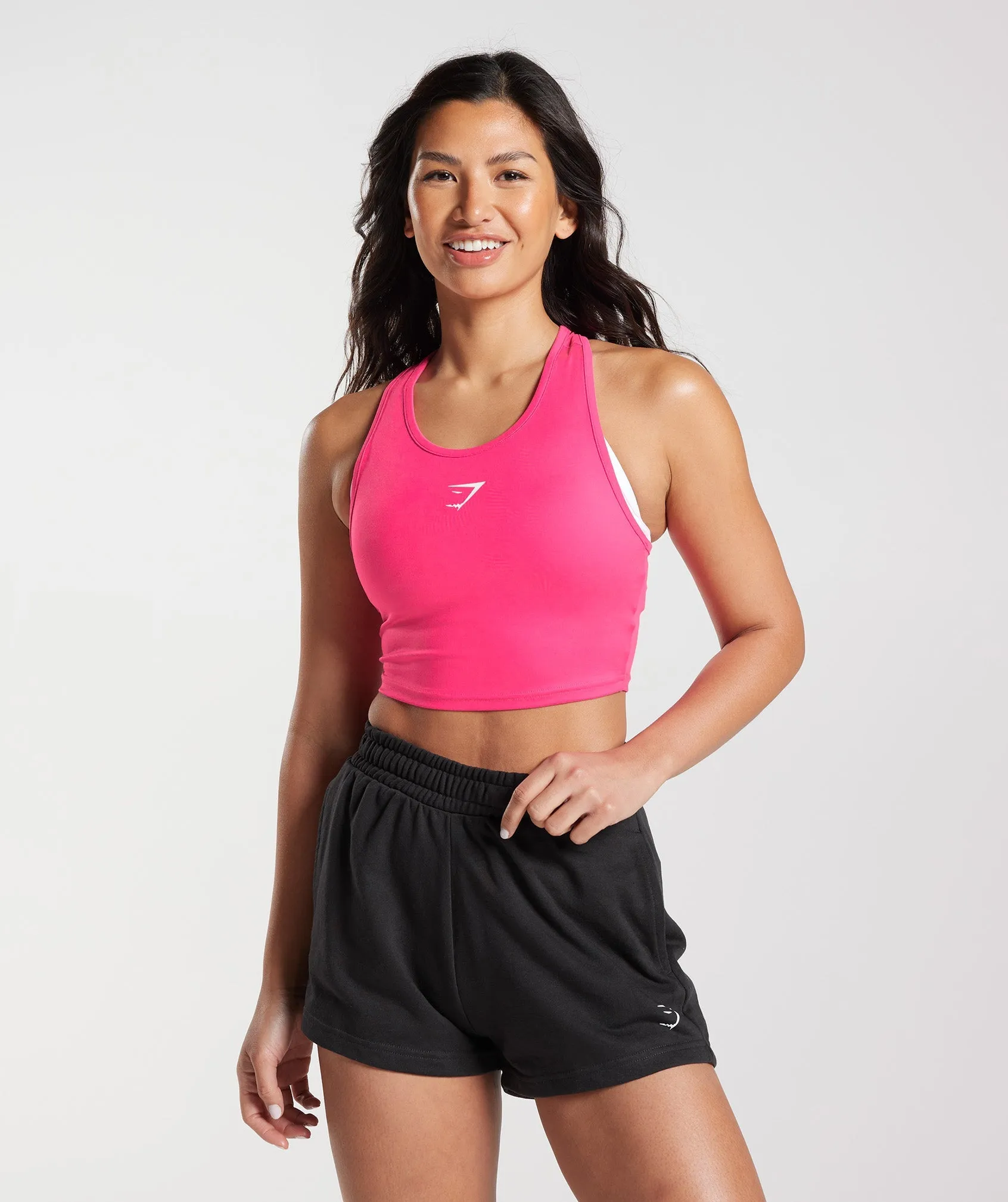 Gymshark Fraction Crop Tank - Bright Fuchsia