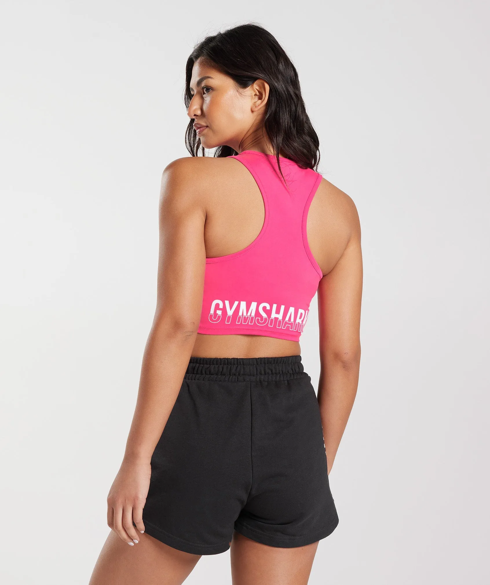 Gymshark Fraction Crop Tank - Bright Fuchsia