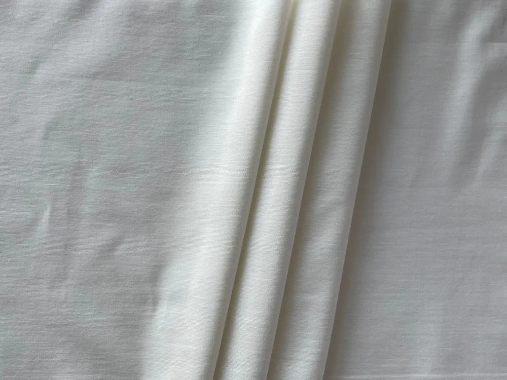 High-End Classic Winter White Rayon Viscose Ponte Double-Knit (Made in Italy)