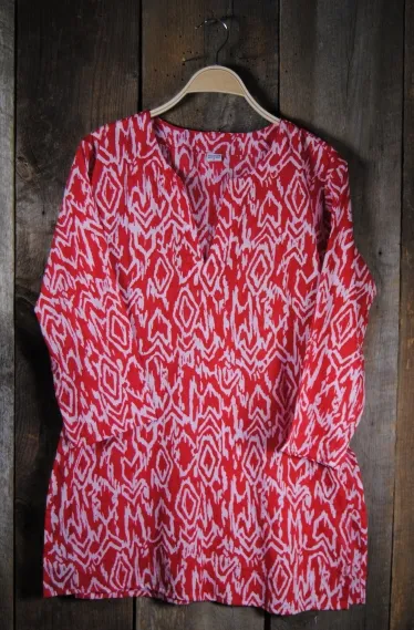 Ikat Tunic - Red