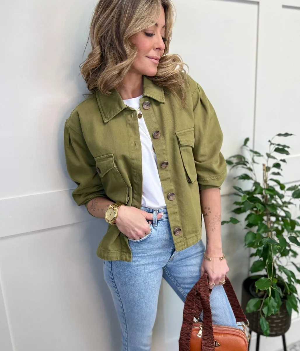 Khaki Relaxed Shacket