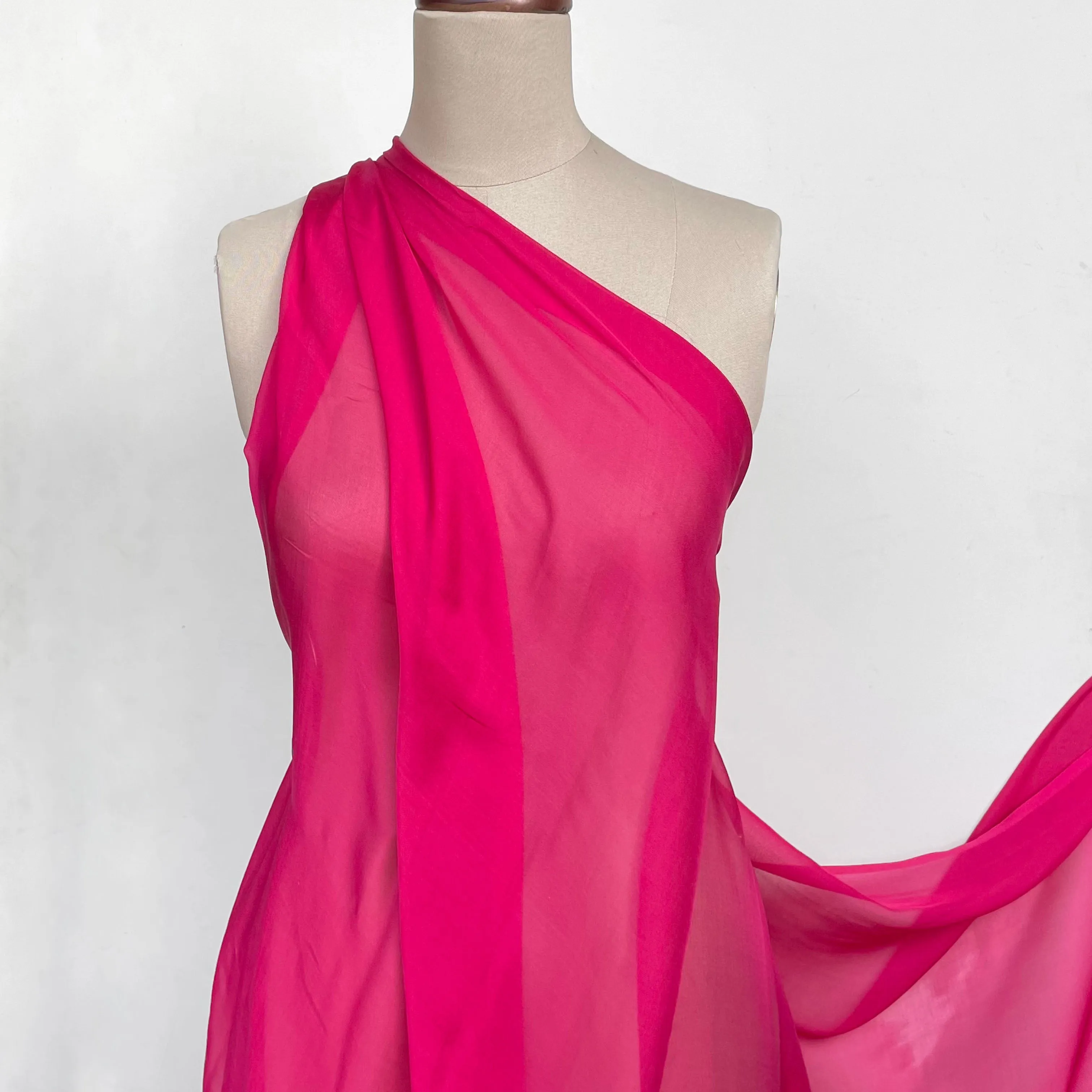 Lady Magenta Silk Chiffon