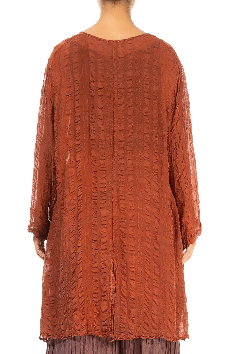 Longer Sides Cinnamon Light Silk Tunic