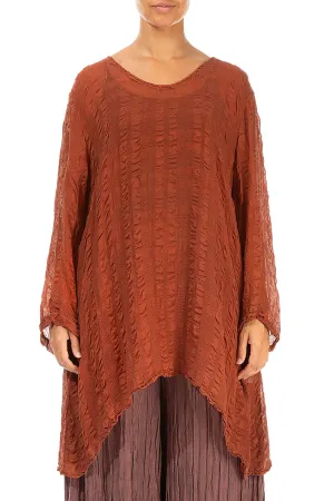 Longer Sides Cinnamon Light Silk Tunic