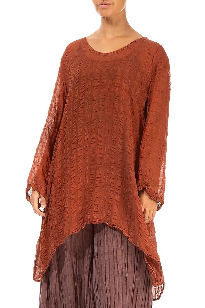 Longer Sides Cinnamon Light Silk Tunic