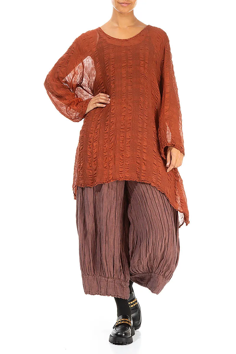 Longer Sides Cinnamon Light Silk Tunic