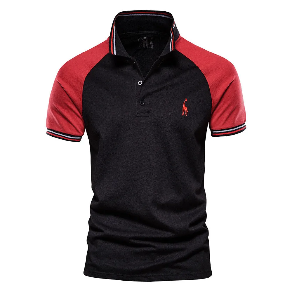 Men's Short Sleeve Solid Stretch Polo Shirt Causal Shirt