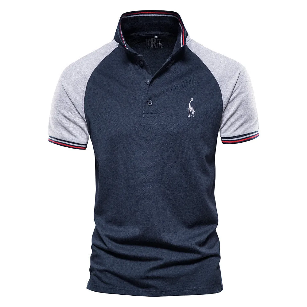 Men's Short Sleeve Solid Stretch Polo Shirt Causal Shirt