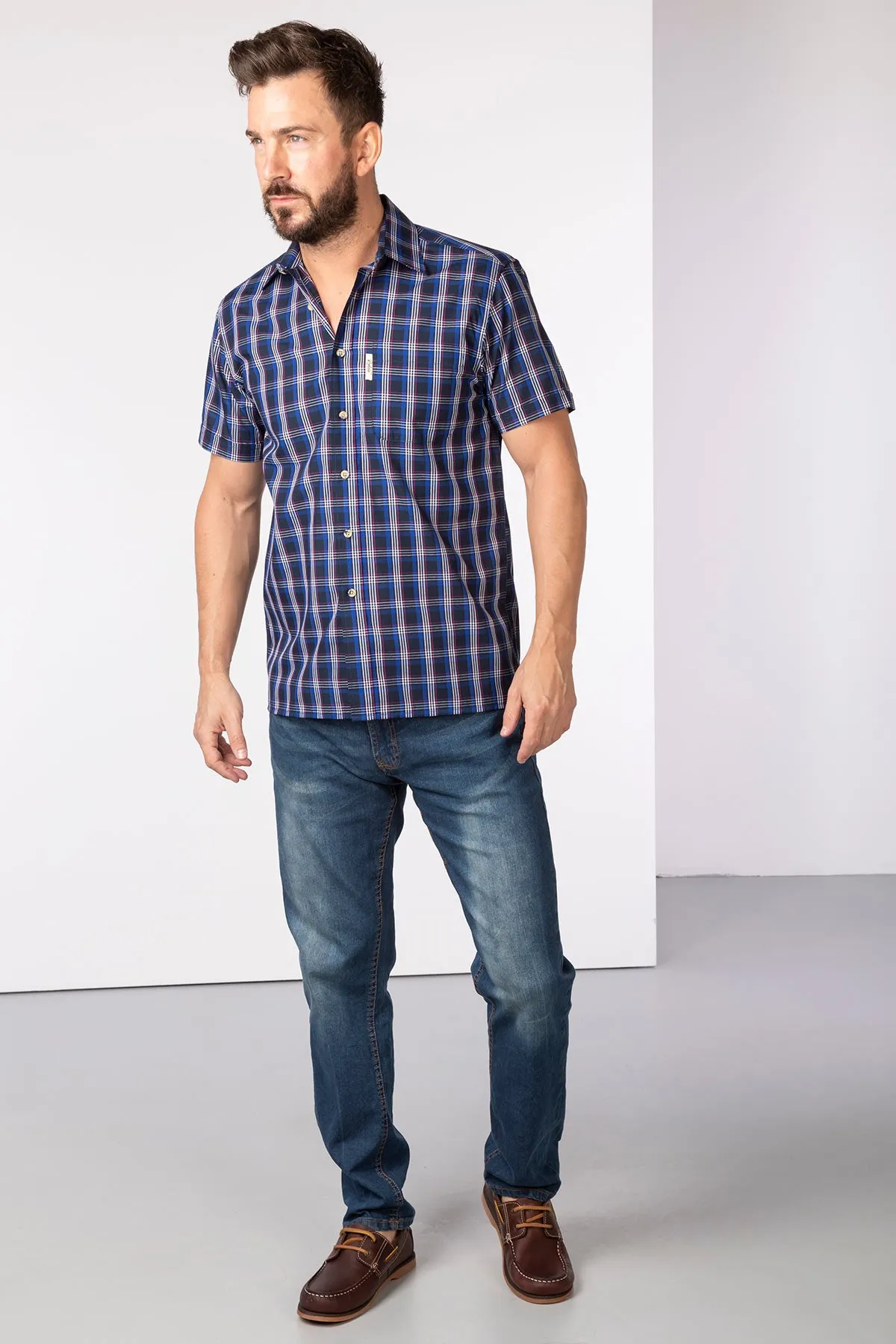 Men's Short Sleeved Check Shirt