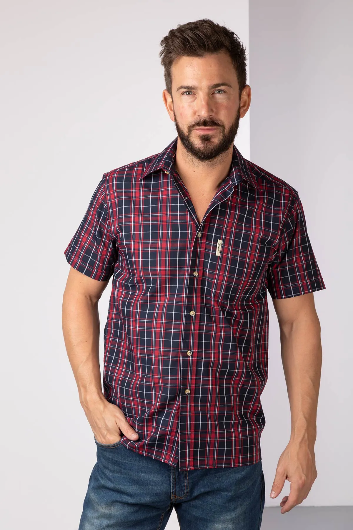 Men's Short Sleeved Check Shirt