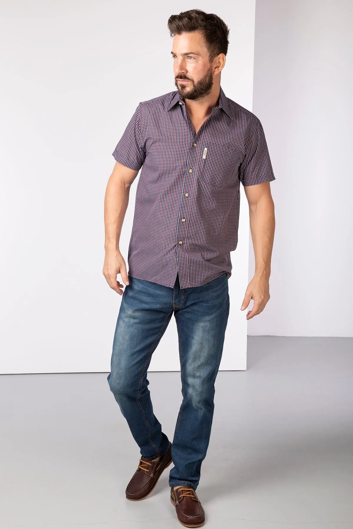 Men's Short Sleeved Check Shirt