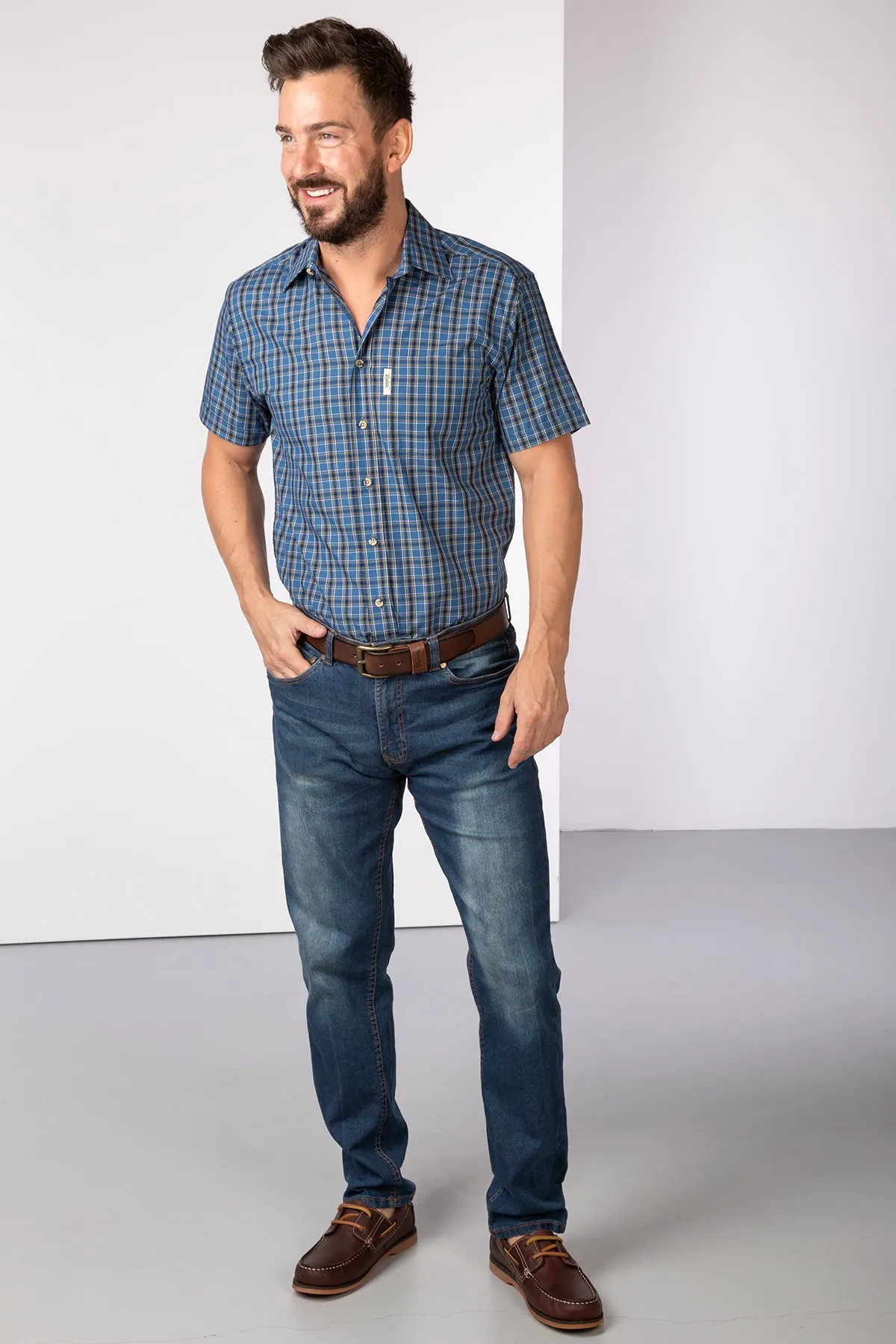 Men's Short Sleeved Check Shirt