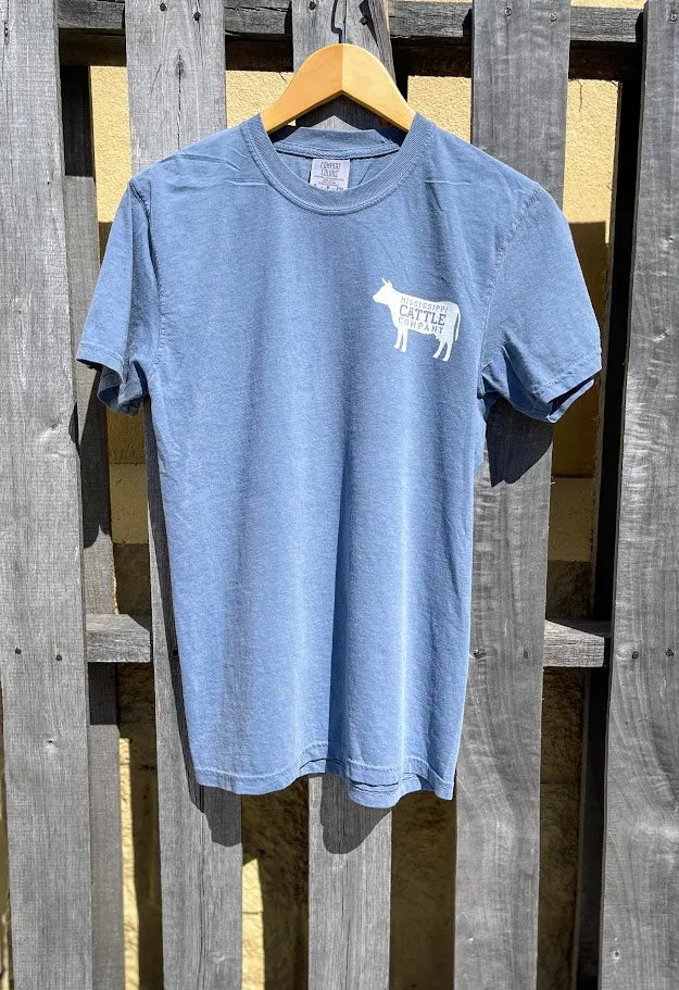 Mississippi Cattle Company MSCATTLESS-17 Blue Jean Short Sleeve Comfort Color T-Shirt