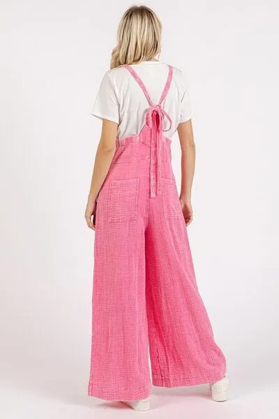 Mittoshop Textured Wide Leg Overalls