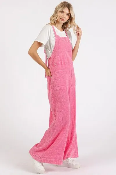 Mittoshop Textured Wide Leg Overalls