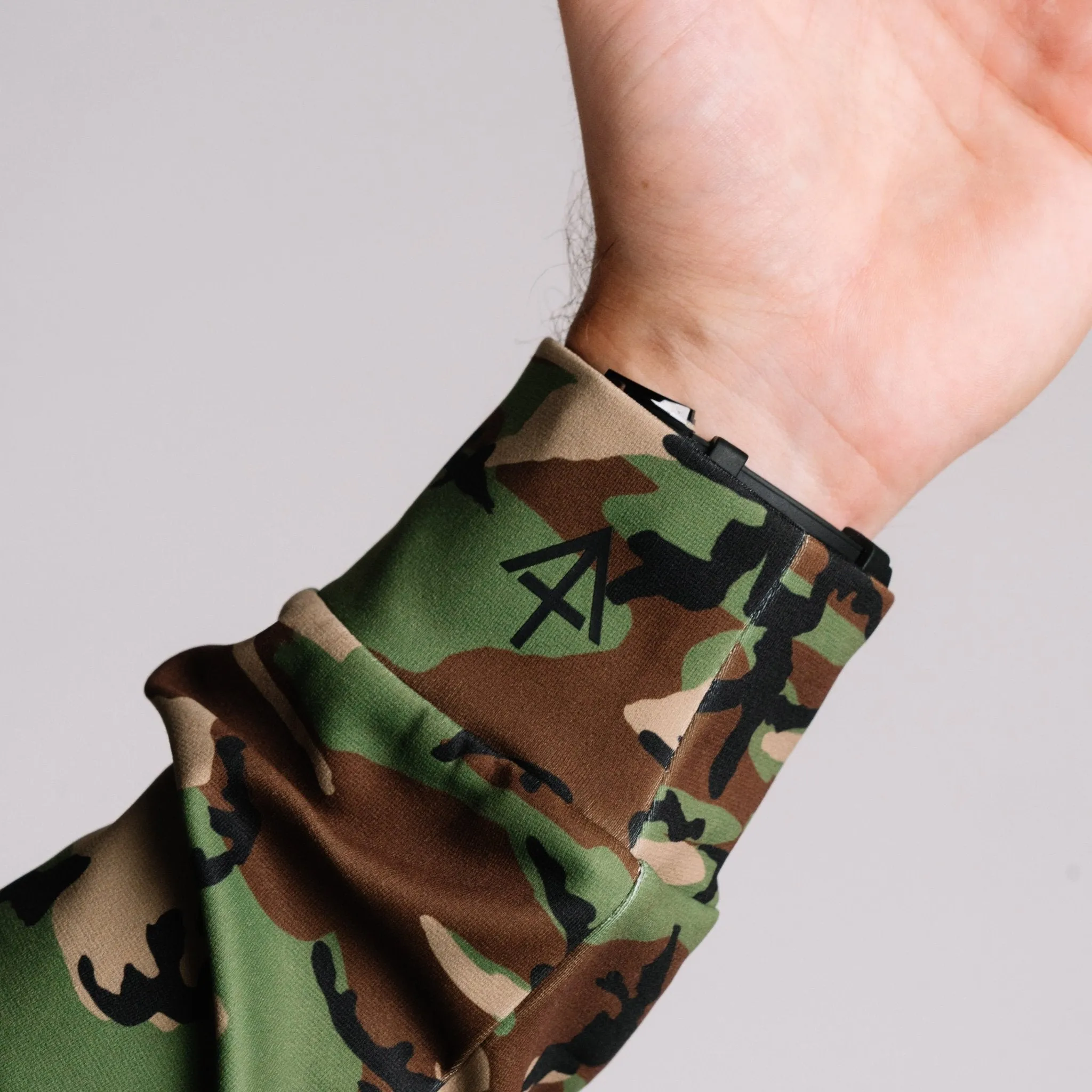 NEW! Durable Quarter Zip - Woodland Camo