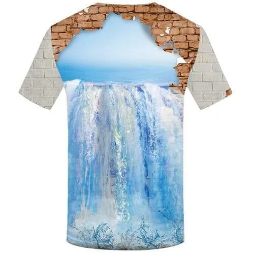 Ocean T shirts Men Water Tshirts Novelty Art T shirts Funny Abstract Shirt Print Harajuku T-shirts Graphic Short Sleeve Hip hop