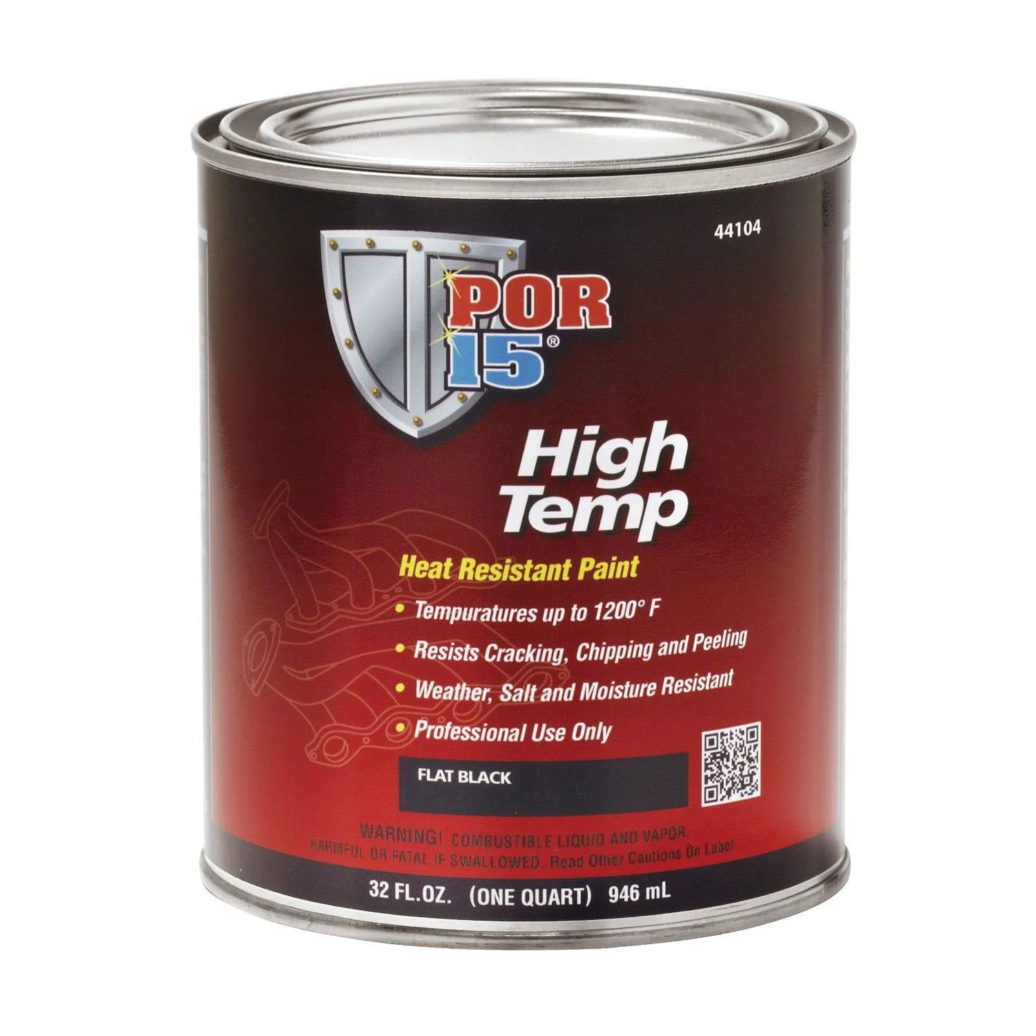 POR-15® 44104 Quart Flat Black High Temperature Paint