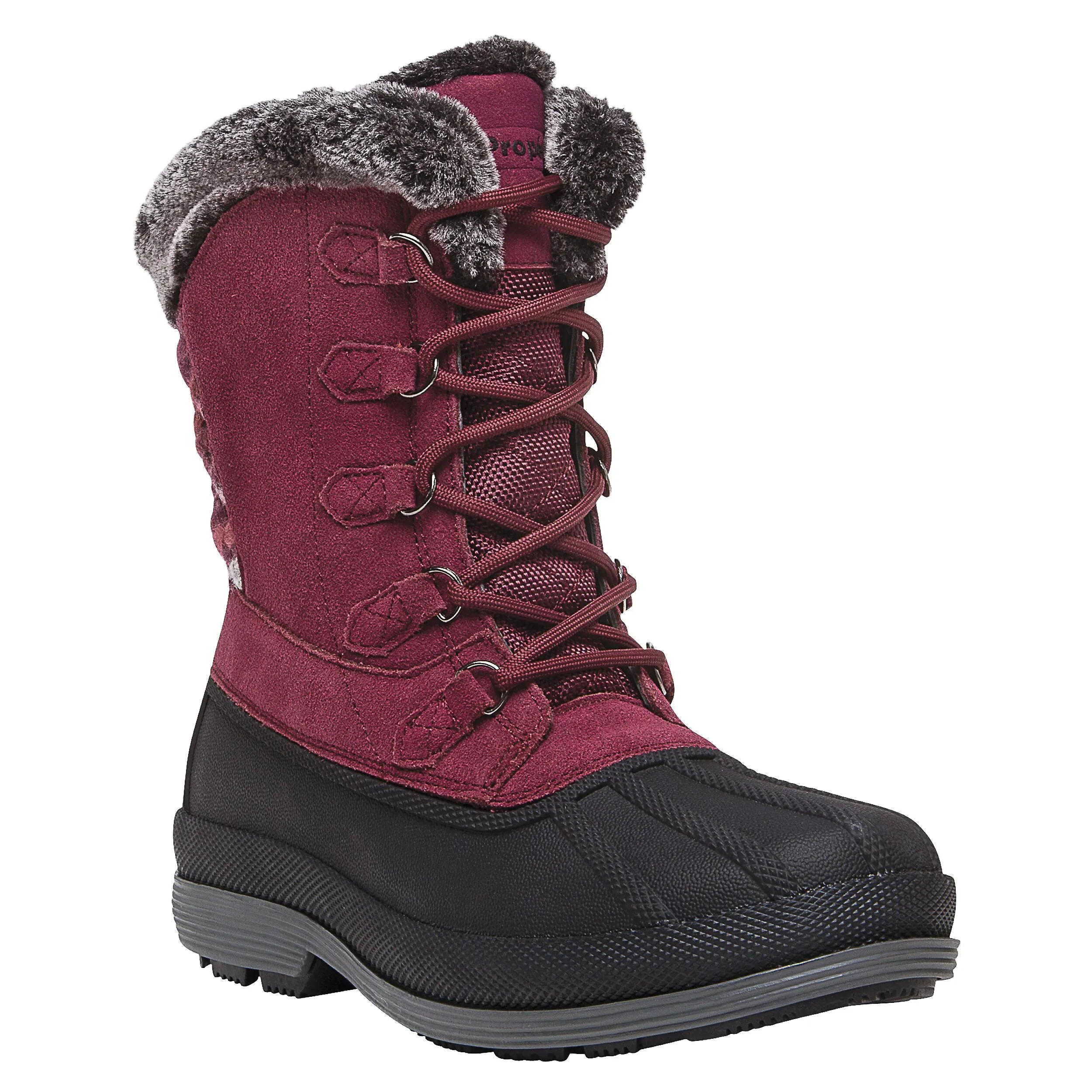 Propet Women Lumi Tall Lace WBX002S - Insulated Waterproof Winter Booties -Berry