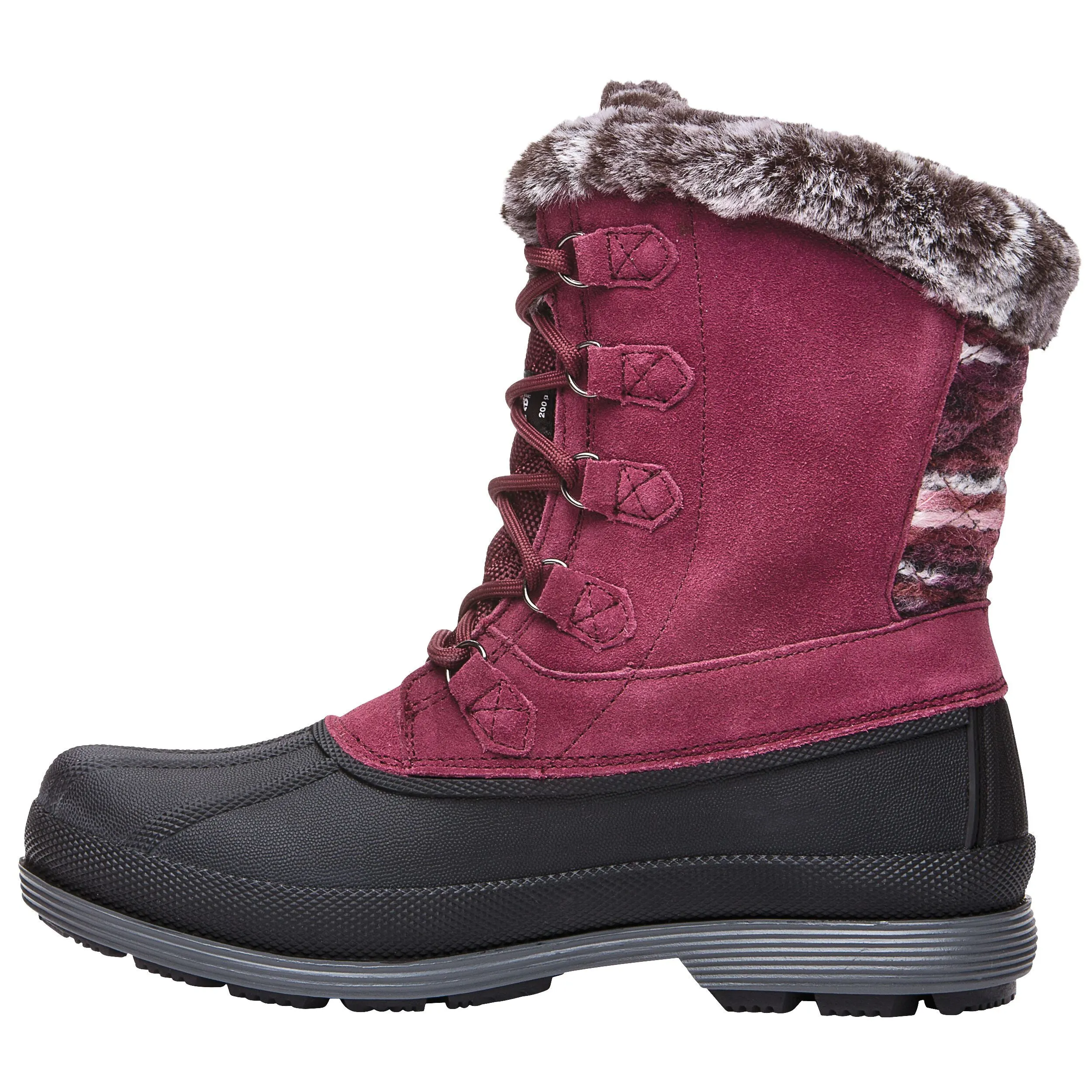 Propet Women Lumi Tall Lace WBX002S - Insulated Waterproof Winter Booties -Berry