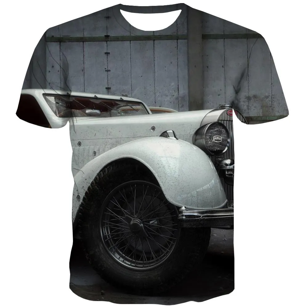 Racing Car T shirts Men Metal T shirts Funny City Tshirt Anime Gray Tshirts Cool Retro T-shirts Graphic