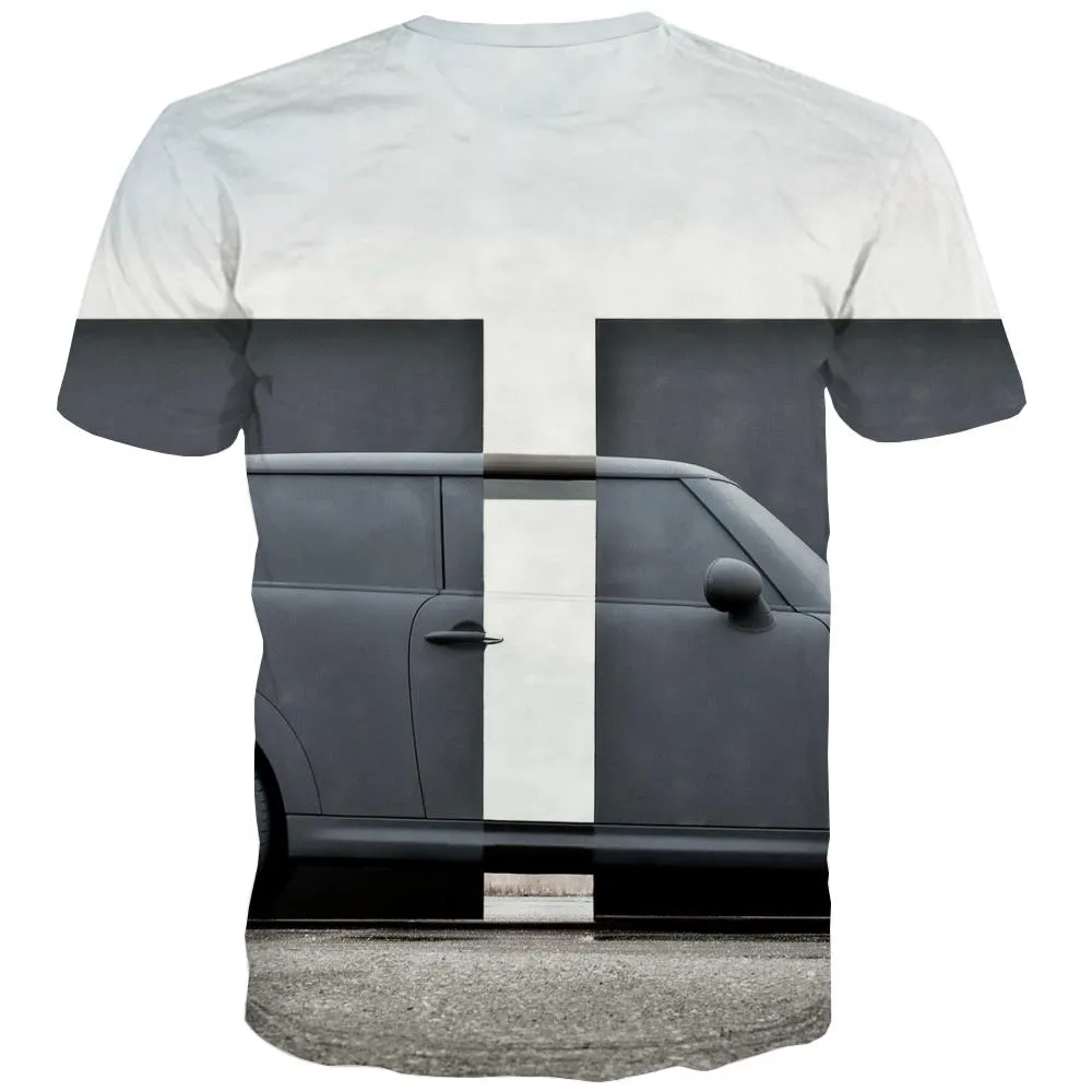 Racing Car T shirts Men Metal T-shirts Graphic City Tshirt Anime Gray T-shirts 3d Retro Tshirts Casual