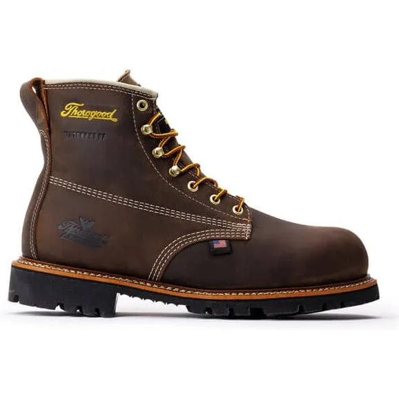 Thorogood Men's American Heritage 6" Waterproof Work Boot -Brown- 804-4514