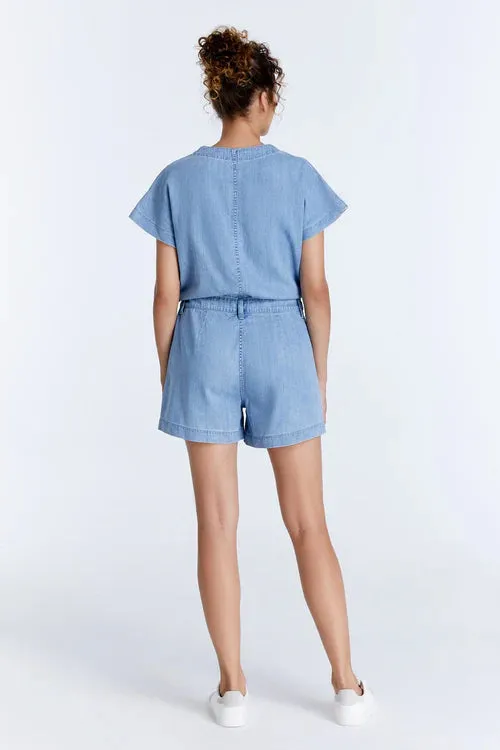 Tina - Overall Shorts - Light Blue